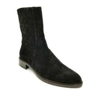 NEW AQUATALIA  Quilted GAIL Suede MID BOOT Black